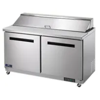 product of Arctic Air AST60R 61" Two Section Sandwich & Salad Prep Table w/ 2 Doors, 16 pans, 15.5 cu. ft.