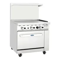 product of Atosa USA AGR-36G-NG 36" Natural Gas Restaurant Range w/ 36" Full Griddle, Oven Base, 102.000 BTU