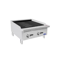 product of Atosa USA ATCB-24 24" Countertop Gas Radiant/Lava Rock Charbroiler w/ (2) Burners, 70.000 BTU