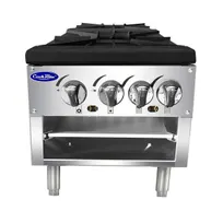 product of Atosa USA ATSP-18-2L 18" Gas Stock Pot Range (Stove) w/ (2) Three Ring Burners, Low Height, 160.000 BTU