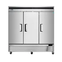 product of Atosa USA MBF8508GR 81" 3-Section Reach-In Refrigerator w/ 3 Solid Door, Bottom Mount, 68 cu. ft.