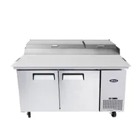 product of Atosa USA MPF8202GR 67" 2-Section Refrigerated Pizza Prep Table w/ 2 Doors, 18.5 cu. ft.