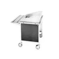 product of Atlas Metal CASB Tray & Silverware Dispenser Unit w/ (2) Silver Bins with 8 Cylinders