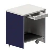 product of Atlas Metal INFCS Mobile Cashier Station, 19-24" Wide, 35" High, 16/304 Stainless Steel Top, Stainless Steel Frame