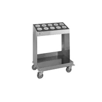 product of Atlas Metal TC-2-S Stainless Steel Open Tray & Silver Cart for 14" x 18" Trays
