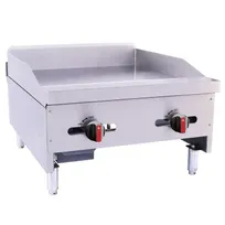 product of BakeMax BACG24-2 24" Countertop Gas Griddle with Manual Control, 3/4" Steel Plate, 60.000 BTU