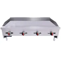 product of BakeMax BACG48-4 48" Countertop Gas Griddle with Manual Control, 3/4" Steel Plate, 120.000 BTU