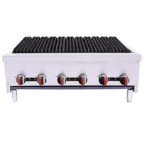 product of BakeMax BACGG36-6 36" Countertop Gas Radiant Charbroiler w/ (3) Burners, 90.000 BTU