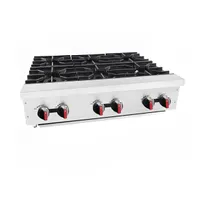 product of BakeMax BAFA6M-36 36" Countertop Gas Hotplate with (6) Burners, Manual Controls, 180.000 BTU