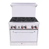 product of BakeMax BAS36O 36" Gas Restaurant Range w/ (6) Open Burners, (1) Standard Oven, 210.000 BTU