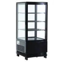 product of BakeMax BMRCD01 16" Full Service/Self Service Countertop Refrigerated Display Case with Hinged Glass Door, 3 Shelves - 180 w