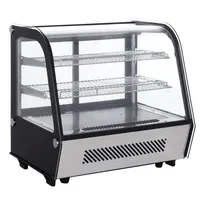 product of BakeMax BMREF28 27" Full Service Countertop Refrigerated Display Case with Sliding Glass Door, 2 Shelves - 160 w