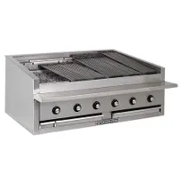 product of Bakers Pride L-48RS-C 48" Low Profile Countertop Gas Radiant/Lava Rock Charbroiler, 150.000 BTU