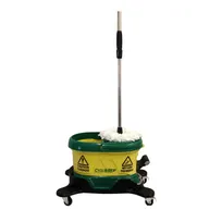 product of Bissell CM500D-GRN Cyclo Mop™ Spin Mop with Dolly, Yellow Bucket, Steel Spinner, 2 Microfiber Pads