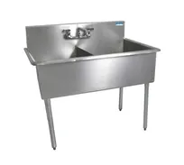 product of BK Resources BK8BS-2-24-12 51" Two Compartment Sink, 24"W x 24"L Bowl Without Drainboard