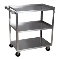 product of BK Resources BKC-1827S-3S Stainless Steel 3 Shelf Utility Cart - 27"L x 18"W Shelf