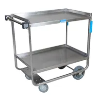 product of BK Resources BKC-2133S-2H Stainless Steel 2 Shelf Utility Cart - 33"L x 21"W Shelf