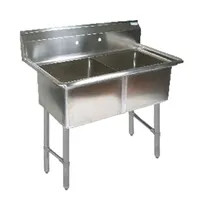 product of BK Resources BKS6-2-24-14S 53" Two Compartment Sink, 24"W x 24"L Bowl Without Drainboard