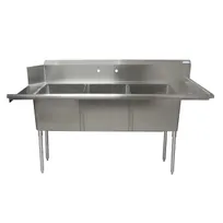 product of BK Resources BKSDT-3-1820-14-RSPG 72" Dishtable with Potsinks, Right Drainboard, 3 Bowls, Soiled