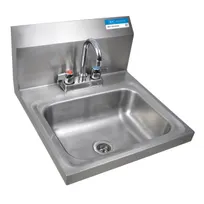 product of BK Resources CP-4D-1410-PG 14" Wall Mounted Hand Sink with Deck Mount Faucet /Premier Case Pack