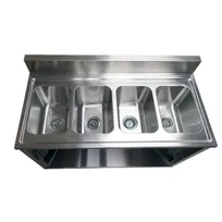 product of BK Resources CSTR5-4-1014H-PG 48" (4) Compartment Sink Cabinet, 10"Wx14"L Bowl Without Drainboard