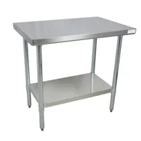 product of BK Resources CVT-6030 60" Open Base Work Table with Undershelf, Flat Top / 16 Gauge Top