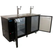 product of BK Resources DBC-22-70 Kegerator, 70" Black, Dual 2-Head Tap, 2-Keg, Eco Refrigerant, 33-41°F Range
