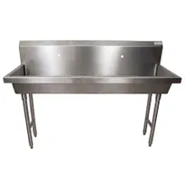 product of BK Resources MSHS-60F1 60" Freestanding Hand Sink without Faucet - 14 gauge / Single Hole