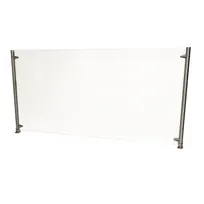product of BK Resources SG-D-48 Adjustable Protective Divider Screen, 48in, Tempered Glass, Stainless Steel Posts