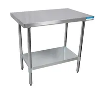 product of BK Resources VTT-3630 36" Open Base Work Table with Undershelf - Without Backsplash / Galvanized