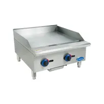 product of Globe C24GG 24" Countertop Gas Griddle, Manual Controls, 3/4" Steel Plate, 60.000 BTU