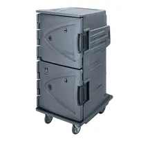 product of Cambro CMBH1826TSC191 "Tall" 2-Door Heated Holding Cabinet, 64-3/8"H, Dutch Doors, 12x18x26 & 24x12x20 Pan Capacity, Granite Gray
