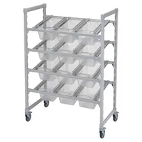 product of Cambro CPM244867FX1480 Mobile Flex Station Display Rack w/ (4) Open Shelves, Steel/Poly