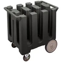 product of Cambro DC575110 6 Column Black Dish Caddy Cart, 360 Plates, 32-5/8"W x 23-1/2"L, Polyethylene, NSF