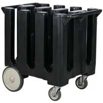 product of Cambro DC700110 6 Column Black Polyethylene Dish Caddy Cart, 360 Plate Capacity, 32.625"W x 23.5"L x 31.75"H