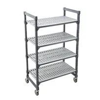 product of Cambro EXMU244278V4480 Camshelving Elements 4-Shelf Vented Mobile Shelving Unit - 24" x 42" x 78"