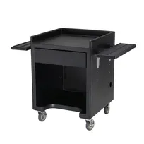 product of Cambro ES28RL110 Equipment Stand, 44"W x 28"D x 39"H, Polyethylene, Black, NSF, Tray Rails, 4 Casters