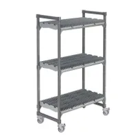 product of Cambro EXMU246078DRPKG 48" x 24" 78" Camshelving Elements XTRA Series Mobile Drying Rack Cart, Speckled Gray