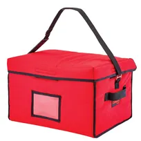 product of Cambro GBD181412521 GoBag Delivery Bag, Jumbo, 18x14x12 inches, Cambro Red, Velcro Lid, Ticket Pouch, Adjustable Strap, High Density Insulation, Nylon Fabric, Machine Washable