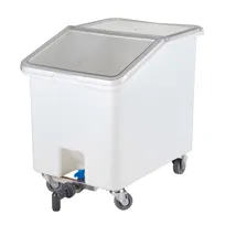 product of Cambro IBSD37148 Soak Tank, 37-Gallon, 21.5" x 29.5" x 28" White Poly, Lid, 4 x 3" Caster, NSF
