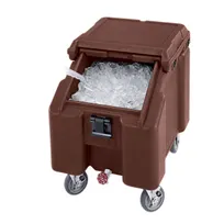 product of Cambro ICS100L4S131 Plastic Mobile Ice Bin / Ice Caddy, 100 lb, Dark Brown