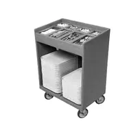 product of Cambro TC1418615 Charcoal Gray Tray & Silver Cart with Pans & Vinyl Cover, (8) Compartments