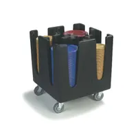 product of Carlisle ADS403 Optimizer Small Dish Dolly, 29x29, 200 Plates, Black Polyethylene, 4 Adjustable Dividers