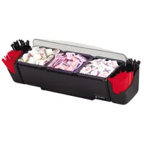 product of Carlisle BD4003 San Jamar The Dome Condiment Center, 22"L x 7-1/2"W x 8-1/2"H, 3 x 2qt Trays, Black Polycarbonate