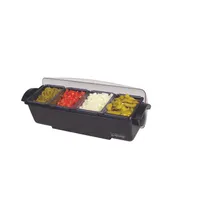 product of Carlisle BD4004 San Jamar Dome Center, 22"L x 7-1/2"W x 8-1/2"H, 12-Pint, 4 Trays, Black Poly
