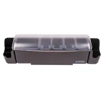 product of Carlisle BD4005S The Dome Garnish Center, 22"L x 7-1/2"W x 8-1/2"H, Black, 2-qt Tray & 4 1-pt Trays