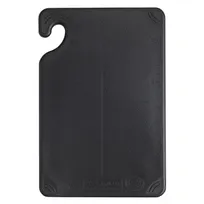 product of Carlisle CBG6938BK San Jamar Saf-T-Grip Bar Cutting Board, 6" x 9" x 3/8", Black Co-Polymer, NSF
