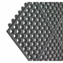 product of Carlisle KM1140B Kitchen Mat, Rubber, 36" x 36" x 1/2" Thick, Black, Grease-Resistant - Bagged