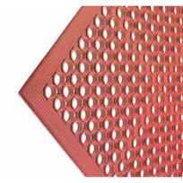 product of Carlisle KM1200B San Jamar Kitchen Mat, 36" x 60", 1/2" Thick, Red, Rubber, Beveled Edge, Anti-Slip