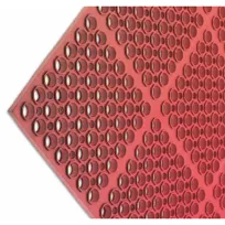 product of Carlisle KM2200B San Jamar Kitchen Mat, 36" x 60", 3/4" Thick, Red Rubber, Anti-Slip, Grease-Proof